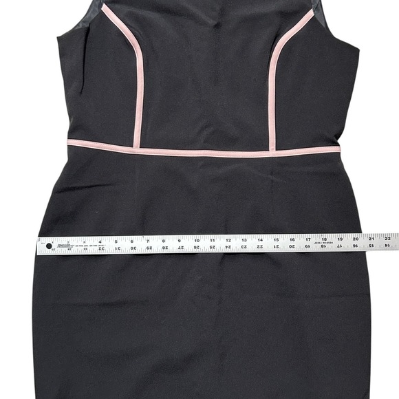 EVAN PICONE Sheath Dress Black w/ Pink Trim Size 12 Knee Length Sleeveless - Picture 7 of 11